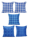 Blue Set of 5 Cushion Covers