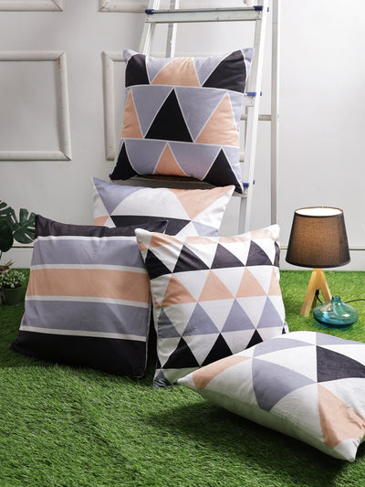 Blue & Peach Set of 5 Cushion Covers