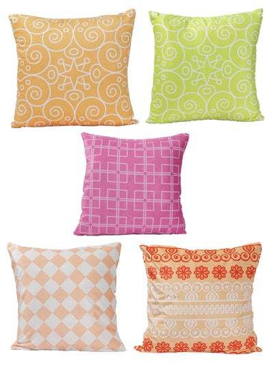 Multicolor Set of 5 Cushion Covers