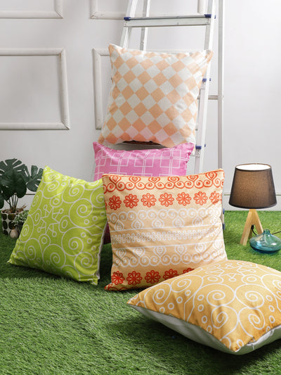 Multicolor Set of 5 Cushion Covers