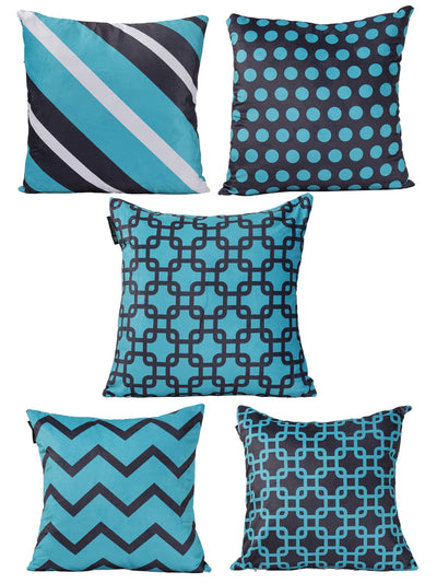 Turquoise Blue Set of 5 Cushion Covers