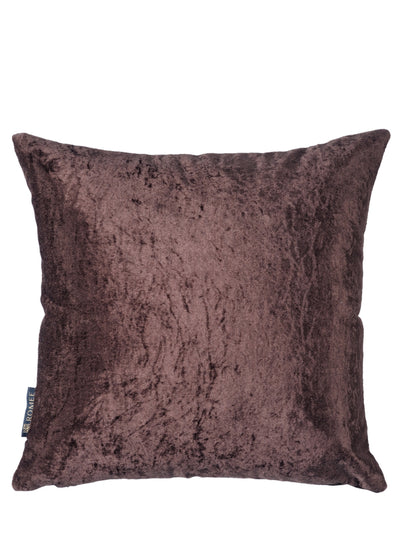 Soft Velvet Febric Solid Plain Cushion Covers 16x16 inch, Set of 5 - Brown