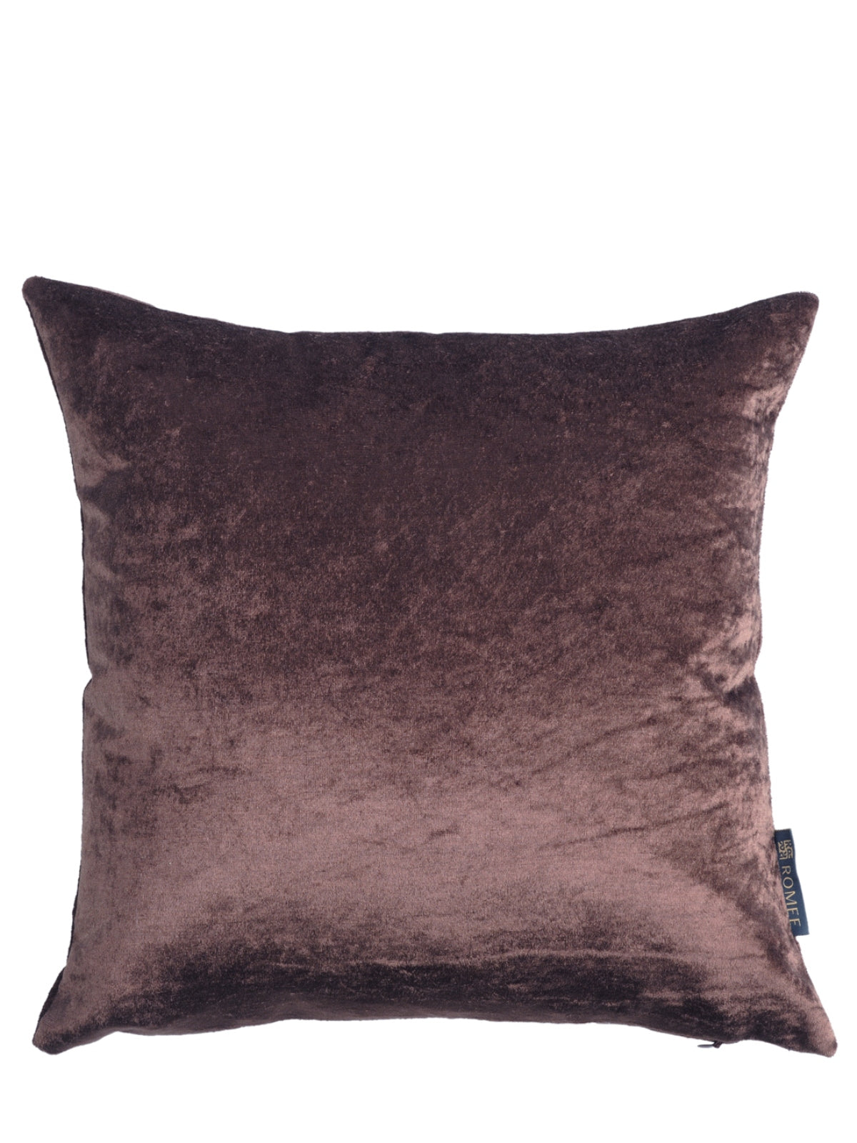 Soft Velvet Febric Solid Plain Cushion Covers 16x16 inch, Set of 5 - Brown