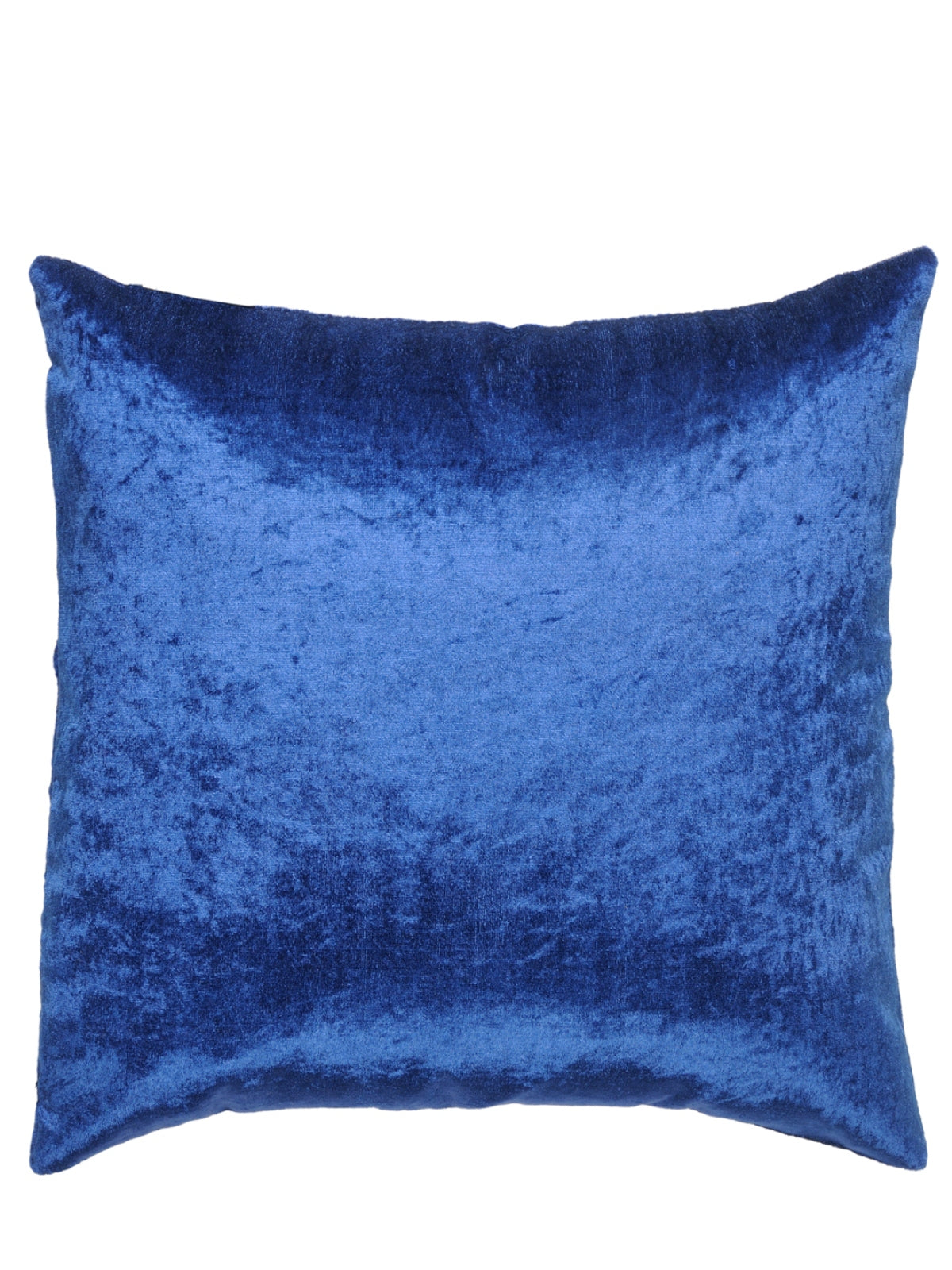 Velvet Plain Cushion Cover, 16 x 16 Inch, Set of 5, Blue