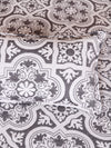 Grey & Off White Ethnic Motifs Patterned Reversible Double Bed Cover With 2 Pillow Covers