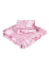 Pink & White Ethnic Motifs Patterned Reversible Double Bed Cover With 2 Pillow Covers