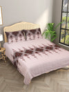 Beige & Brown Ethnic Motifs Patterned Reversible Double Bed Cover With 2 Pillow Covers