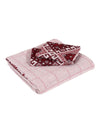 Beige & Maroon Ethnic Motifs Patterned Reversible Double Bed Cover With 2 Pillow Covers