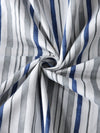 Blue & White Stripes Patterned 210 TC Queen Bedsheet with 2 Pillow Covers