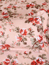 ROMEE Peach Floral 150 TC King Bedsheet with 2 Pillow Covers