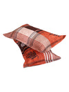 ROMEE Brown & Rust Check 150 TC King Bedsheet with 2 Pillow Covers