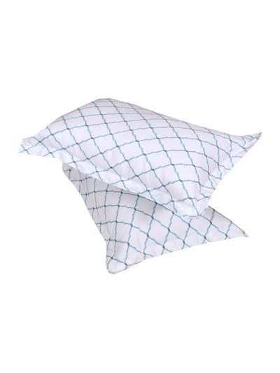 Off White Floral PATTERNED 144 TC QUEEN BEDSHEET WITH 2 PILLOW COVERS