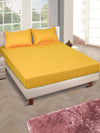 ROMEE Yellow Solid 150 TC King Bedsheet with 2 Pillow Covers