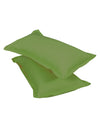 ROMEE Olive Green Solid 150 TC King Bedsheet with 2 Pillow Covers