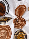 White & Brown Circle Patterned 210 TC Queen Bedsheet with 2 Pillow Covers