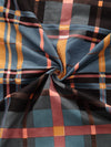 Blue & Black Checks Patterned 210 TC Queen Bedsheet with 2 Pillow Covers