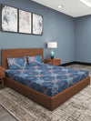 Blue Ethnic Motifs Patterned 210 TC Queen Bedsheet with 2 Pillow Covers