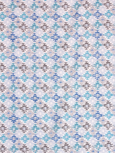 Blue & White 210 TC Bedsheet with 2 Pillow Covers