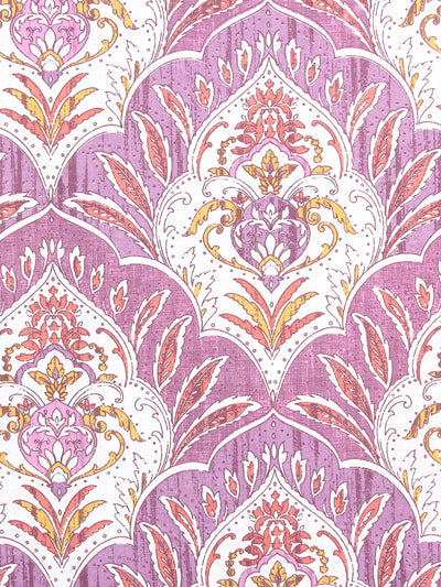 Purple & Beige 144 TC Bedsheet with 2 Pillow Covers