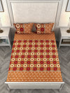 144 TC Beige & Brown Bedsheet with 2 Pillow Covers