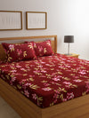 144 TC Maroon Bedsheet with 2 Pillow Covers