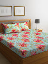 144 TC Green Bedsheet with 2 Pillow Covers