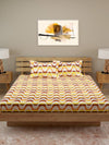 120 TC Yellow & Brown Bedsheet with 2 Pillow Covers