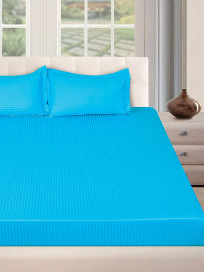 Sky Blue 250 TC Bedsheet with 2 Pillow Covers