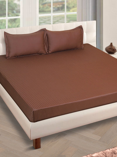 Brown 250 TC Bedsheet with 2 Pillow Covers