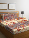 144 TC Beige Double Bedsheet with 2 Pillow Covers