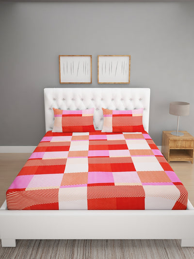 144 TC Multicolor Double Bedsheet with 2 Pillow Covers
