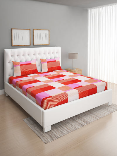 144 TC Multicolor Double Bedsheet with 2 Pillow Covers