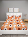 144 TC Orange Double Bedsheet with 2 Pillow Covers