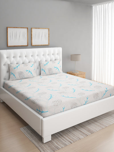 144 TC Off White Double Bedsheet with 2 Pillow Covers