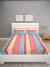 144 TC Multicolor Double Bedsheet with 2 Pillow Covers