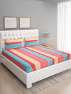 144 TC Multicolor Double Bedsheet with 2 Pillow Covers