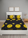 144 TC Black Double Bedsheet with 2 Pillow Covers