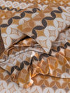 144 TC Brown & White-1 Double Bedsheet with 2 Pillow Covers