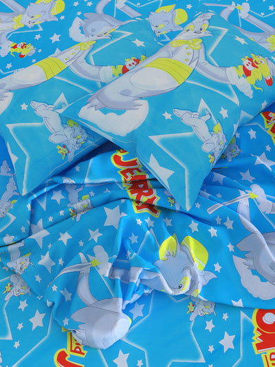 144 TC Sky Blue Double Bedsheet with 2 Pillow Covers