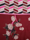 Maroon Floral Patterned 144 TC Queen Bedsheet with 2 Pillow Covers