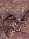 Brown Floral Patterned 144 TC Queen Bedsheet with 2 Pillow Covers