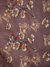 Brown Floral Patterned 144 TC Queen Bedsheet with 2 Pillow Covers