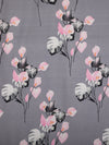 Grey Floral Patterned 144 TC Queen Bedsheet with 2 Pillow Covers