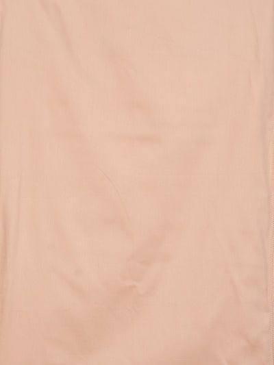 Beige Solid Patterned 400 TC King Fitted Bedsheet with 2 Pillow Covers