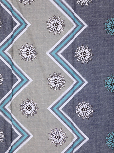 Blue & Grey Bedding Set 1 Bedsheet with 2 Pillow Covers , 1 Quilt/Blanket