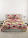 Beige Floral Patterned King Size Cotton Bedding Set