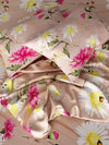 Beige Floral Patterned King Size Cotton Bedding Set