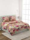 Beige Floral Patterned King Size Cotton Bedding Set