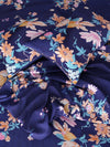 Royal Blue Floral Patterned King Size Cotton Bedding Set