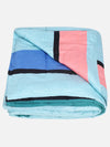 Blue 6 Pcs Striped Patterned 210 GSM Bedding Set